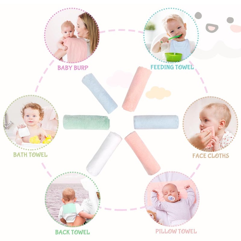 Orighty Burp Cloths, Super Soft & Highly Absorbent Coral Fleece, 20 x 10 Inch Gentle & Large Burp Rugs for Baby Sensitive Skin - Burping Cloths for Newborn Essential, 8 Pack - Image 3